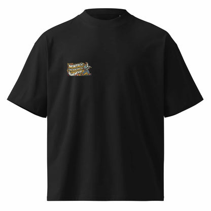 Oversized Herren T-Shirt Schwarz Frontansicht – TextilRebell Montag, 100% Bio-Baumwolle GOTS-zertifiziert