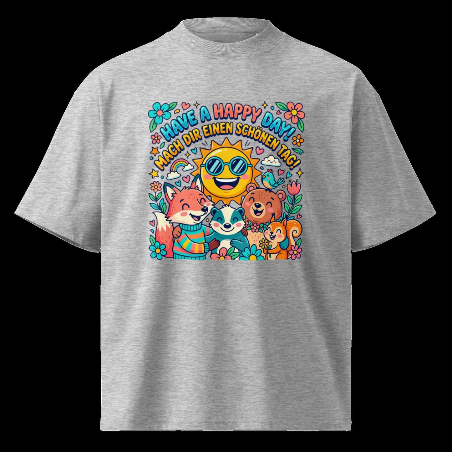 Heather Grau: „Damen Bio T-Shirt Happy Heather Grau von TextilRebell – Oversized, GOTS-zertifiziert, nachhaltige Mode"