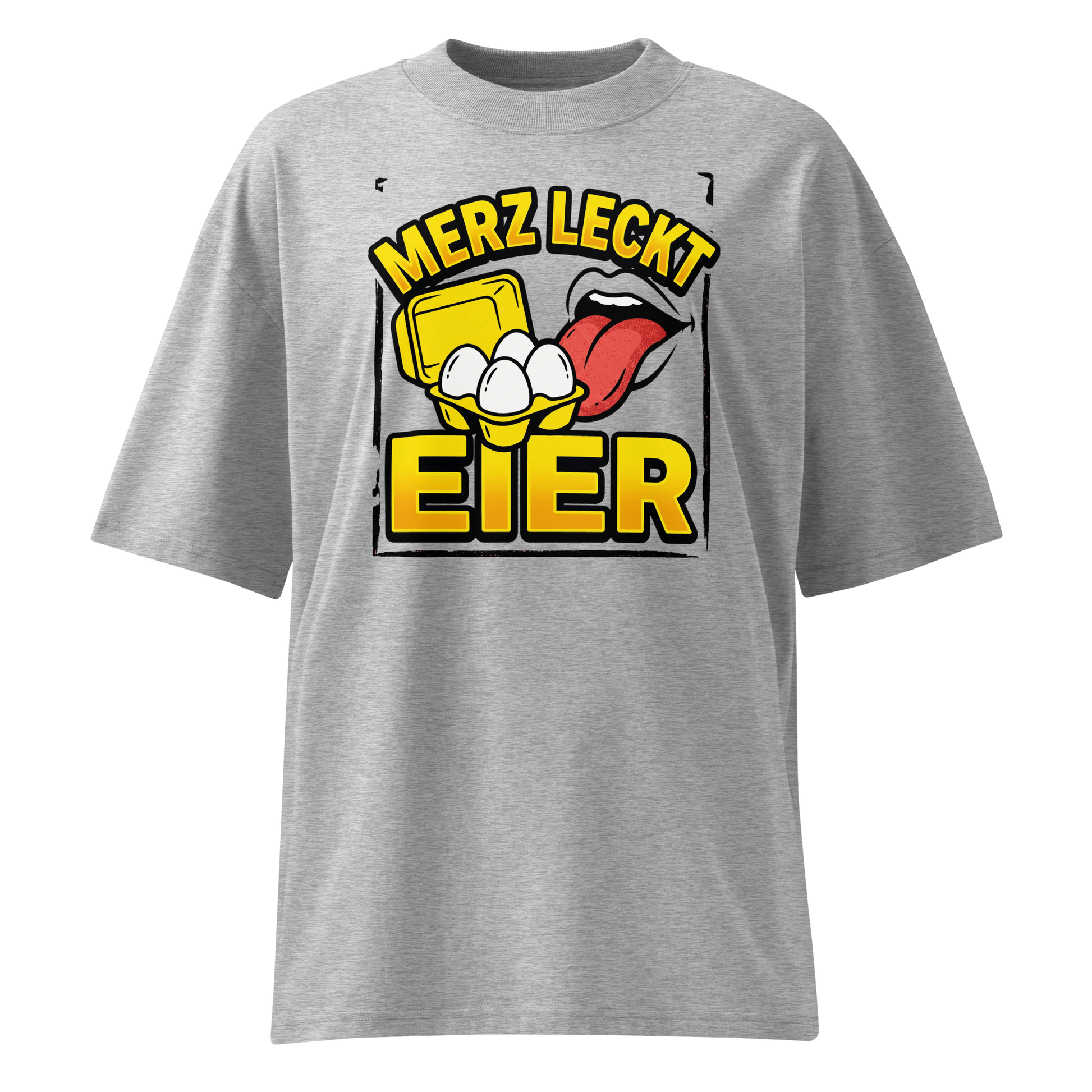 Herren Oversized Bio T-Shirt "Eier" in Weiß – TextilRebell, 100% Bio-Baumwolle, nachhaltige Streetwear
