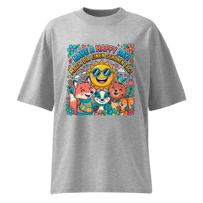 Heather Grau: „Damen Bio T-Shirt Happy Heather Grau von TextilRebell – Oversized, GOTS-zertifiziert, nachhaltige Mode"