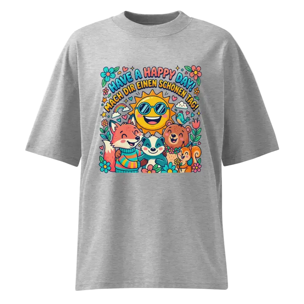 „Damen Bio T-Shirt Happy Heather Grau von TextilRebell – Oversized, GOTS-zertifiziert, nachhaltige Mode"