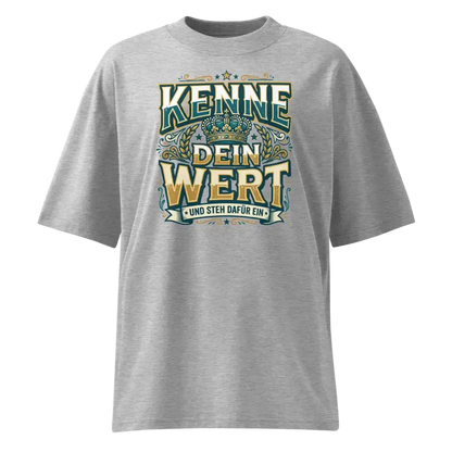 Oversized T-Shirt Heather Grau – 100% Bio-Baumwolle, 200 g/m², GOTS & OCS zertifiziert | TextilRebell