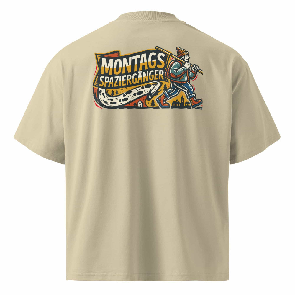 TextilRebell Montag T-Shirt Stein Detailansicht – Oversized Fit, GOTS-zertifizierte Bio-Baumwolle