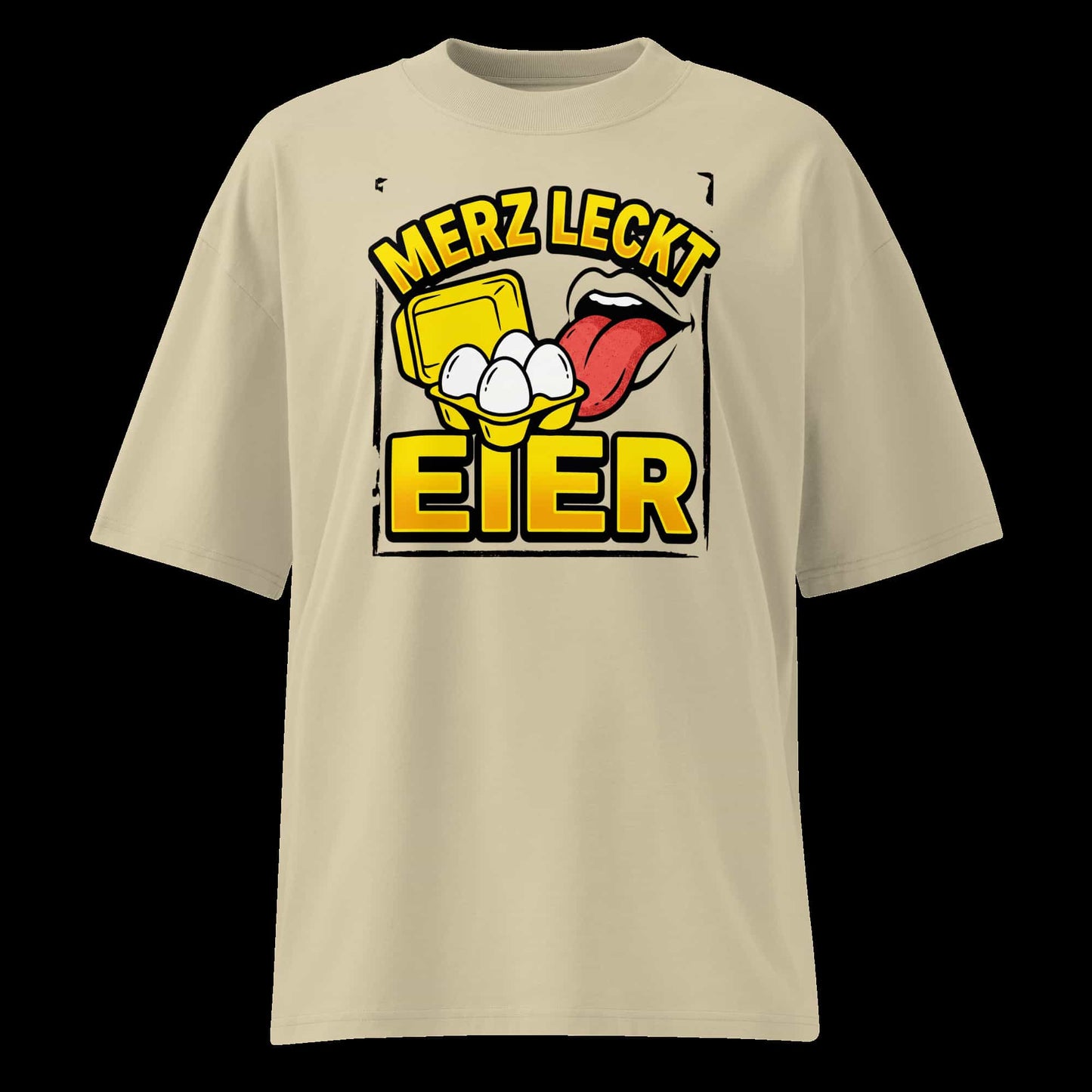 Herren Oversized Bio T-Shirt "Eier" in Weiß – TextilRebell, 100% Bio-Baumwolle, nachhaltige Streetwear
