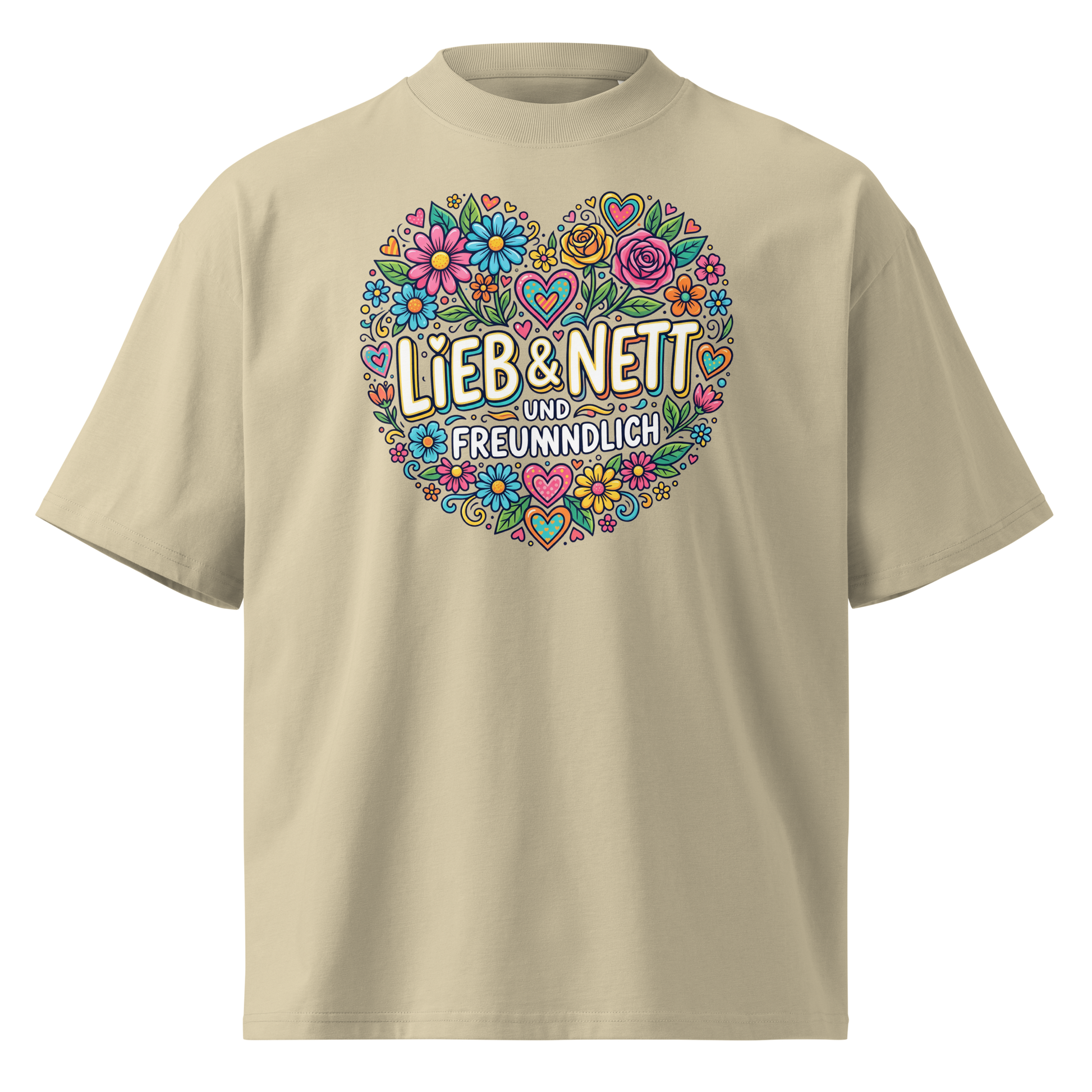  „Damen Bio T-Shirt Lieb in Weiß – Model trägt nachhaltiges Streetwear-Shirt".