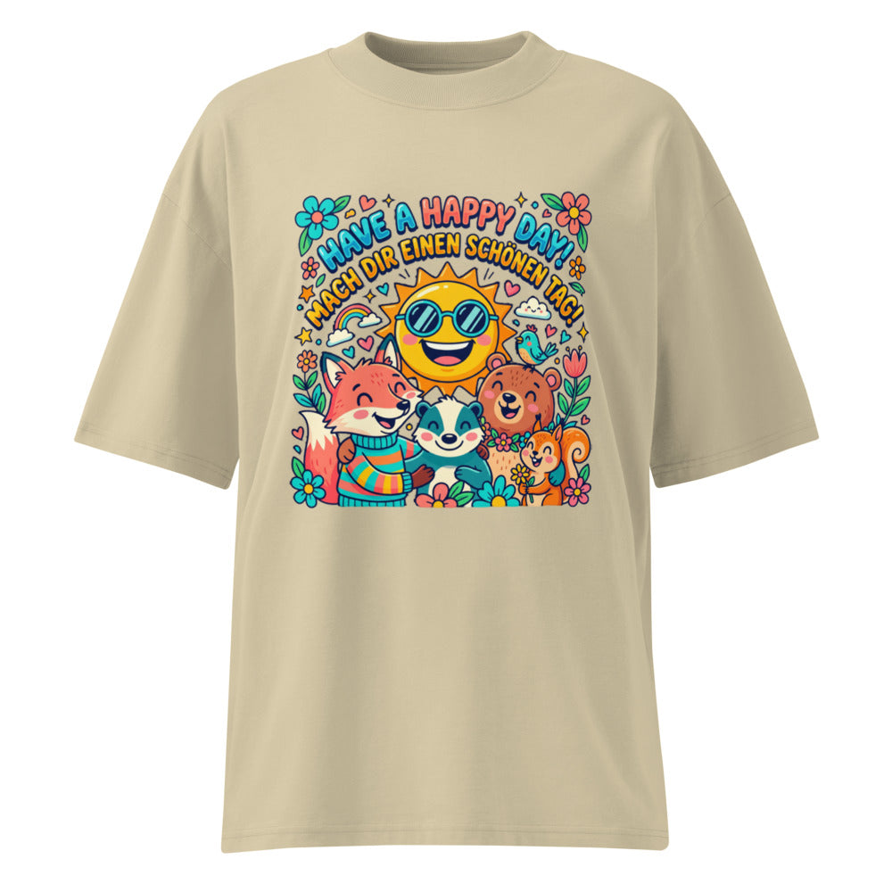 Stein: „Damen Bio T-Shirt Happy Stein von TextilRebell – Oversized, GOTS-zertifiziert, faire Produktion"