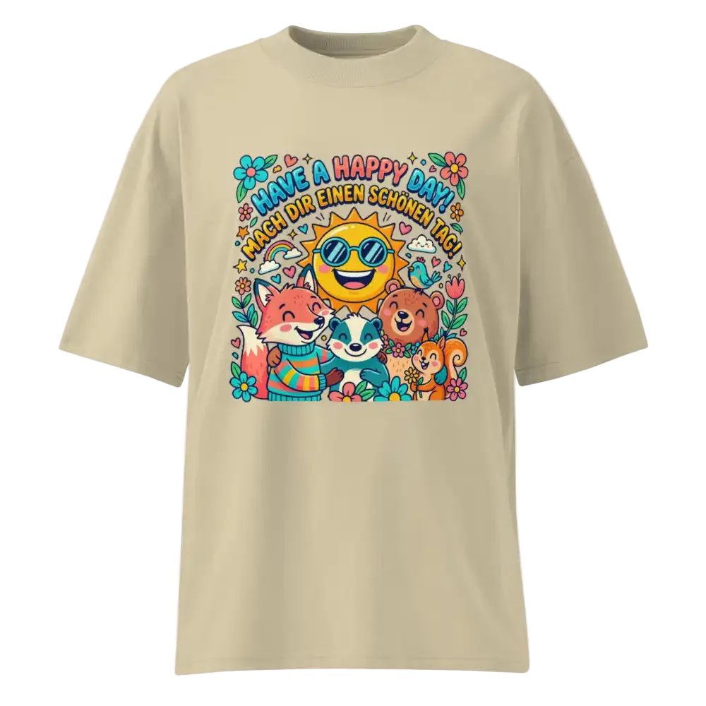 „Damen Bio T-Shirt Happy Stein von TextilRebell – Oversized, GOTS-zertifiziert, faire Produktion"