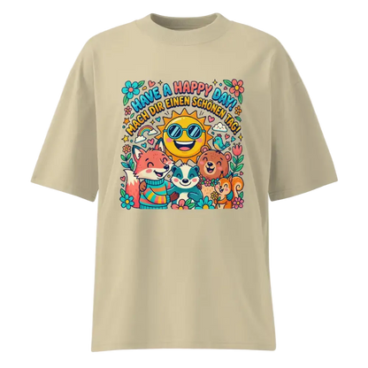 „Damen Bio T-Shirt Happy Stein von TextilRebell – Oversized, GOTS-zertifiziert, faire Produktion"