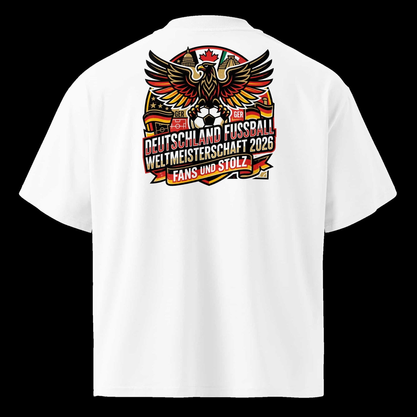 Weiß: Herren Oversized Bio T-Shirt Adler Weiß von TextilRebell – 100% Bio-Baumwolle, GOTS-zertifiziert