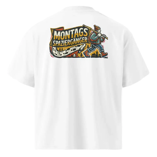 Oversized Herren T-Shirt Weiß Frontansicht – TextilRebell Montag, 100% Bio-Baumwolle GOTS-zertifiziert
