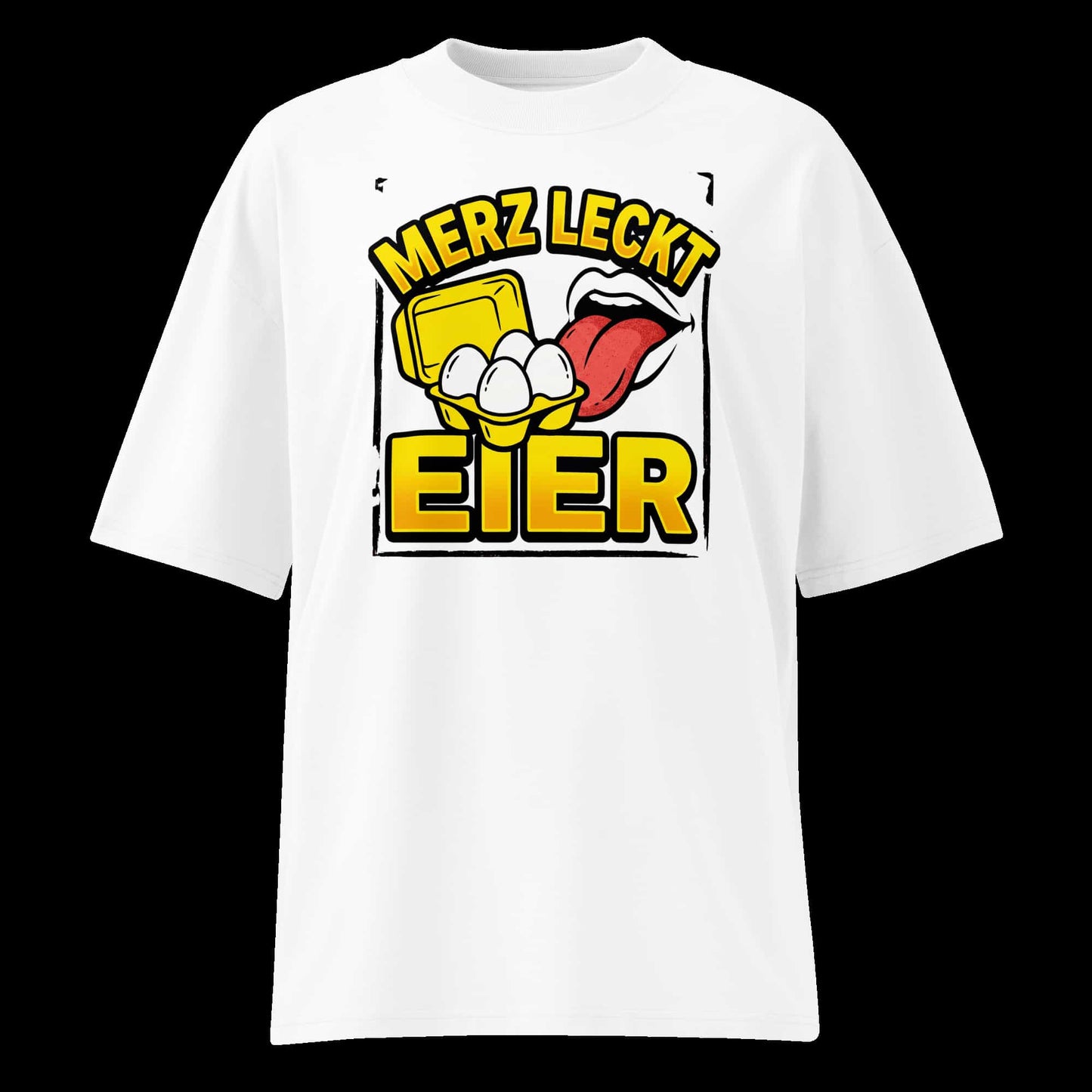 Herren Oversized Bio T-Shirt "Eier" in Weiß – TextilRebell, 100% Bio-Baumwolle, nachhaltige Streetwear
