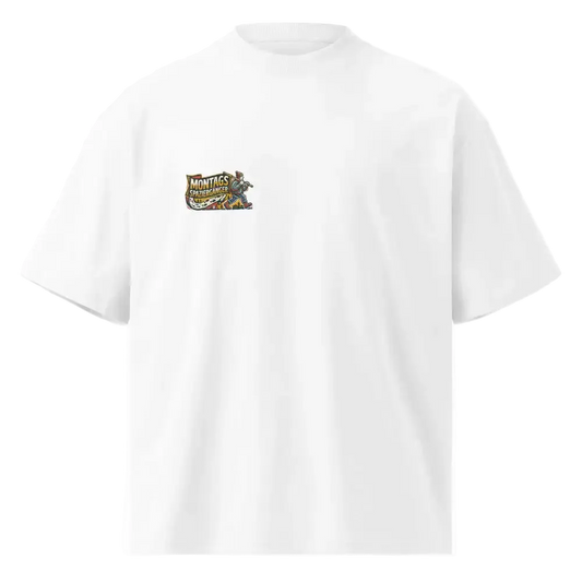 Oversized Herren T-Shirt Weiß Frontansicht – TextilRebell Montag, 100% Bio-Baumwolle GOTS-zertifiziert