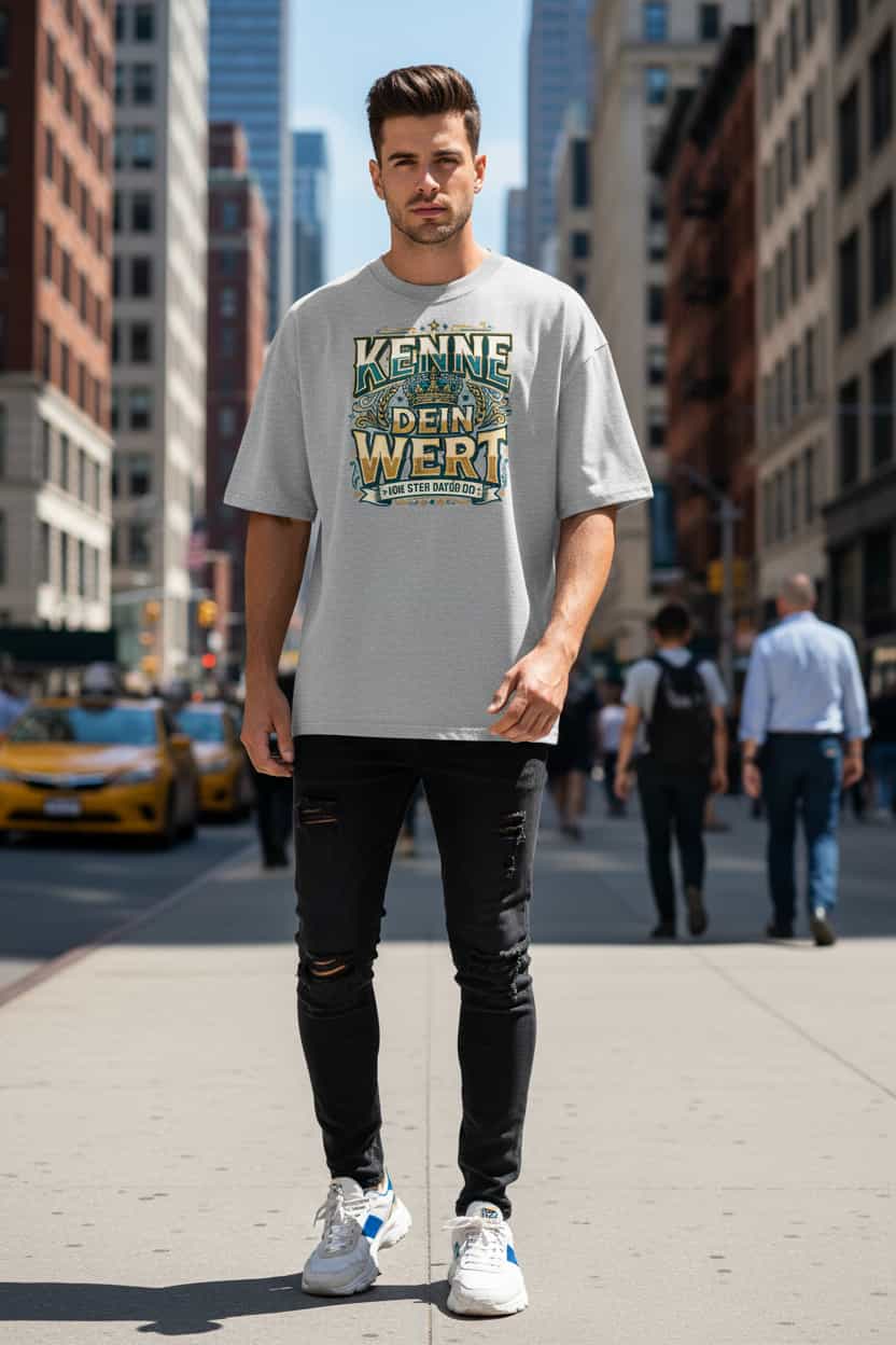 Oversized T-Shirt Heather Grau – 100% Bio-Baumwolle, 200 g/m², GOTS & OCS zertifiziert | TextilRebell