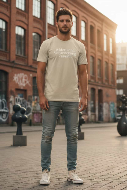 Herren Bio T-Shirt Widerstand Desert-Dust von TextilRebell – GOTS-zertifiziert, 100% Bio-Baumwolle, faire Produktion
