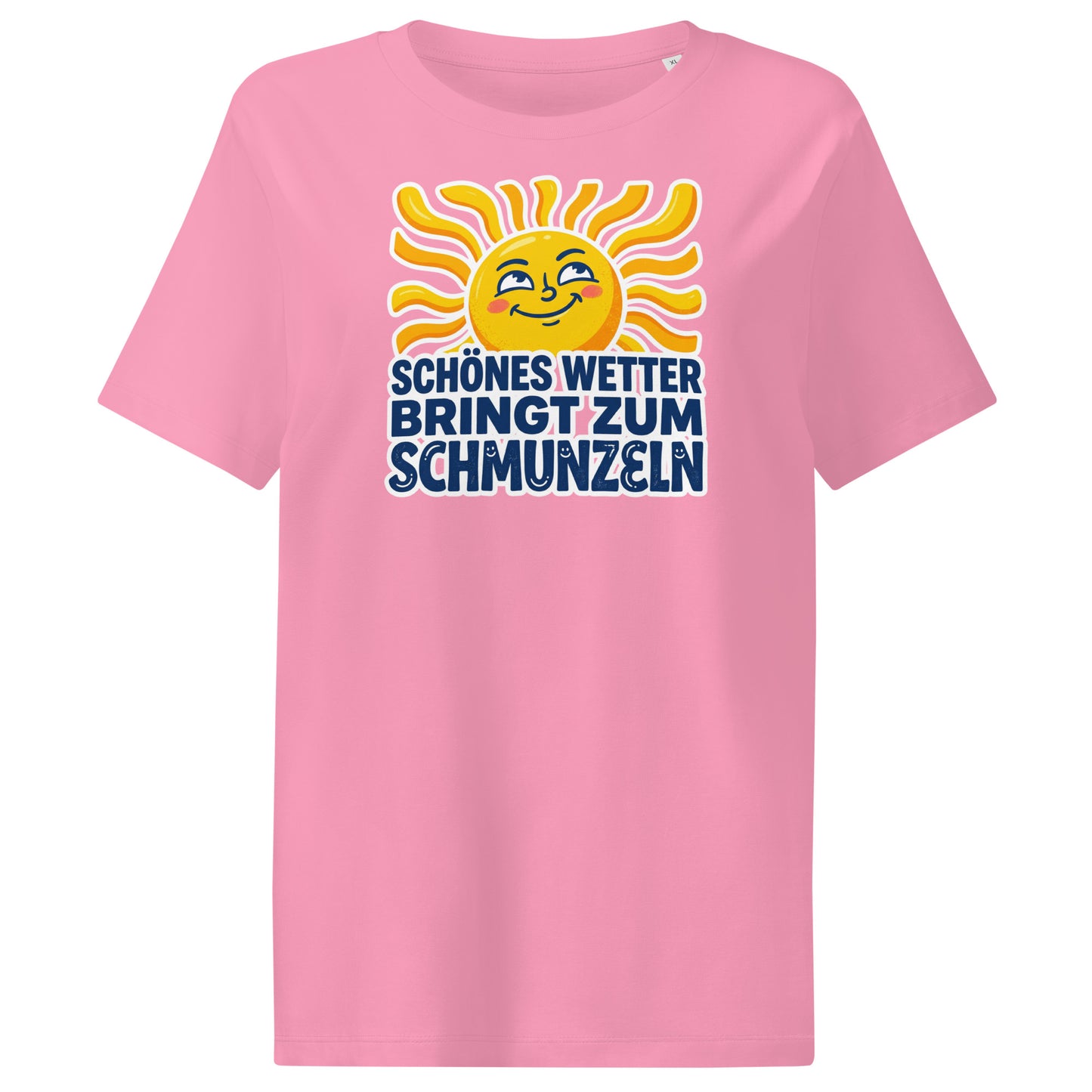 Damen Bio T-Shirt Schönes Wetter in Bubble Pink – 100% Bio-Baumwolle, 180 g/m², GOTS-zertifiziert | TextilRebell
