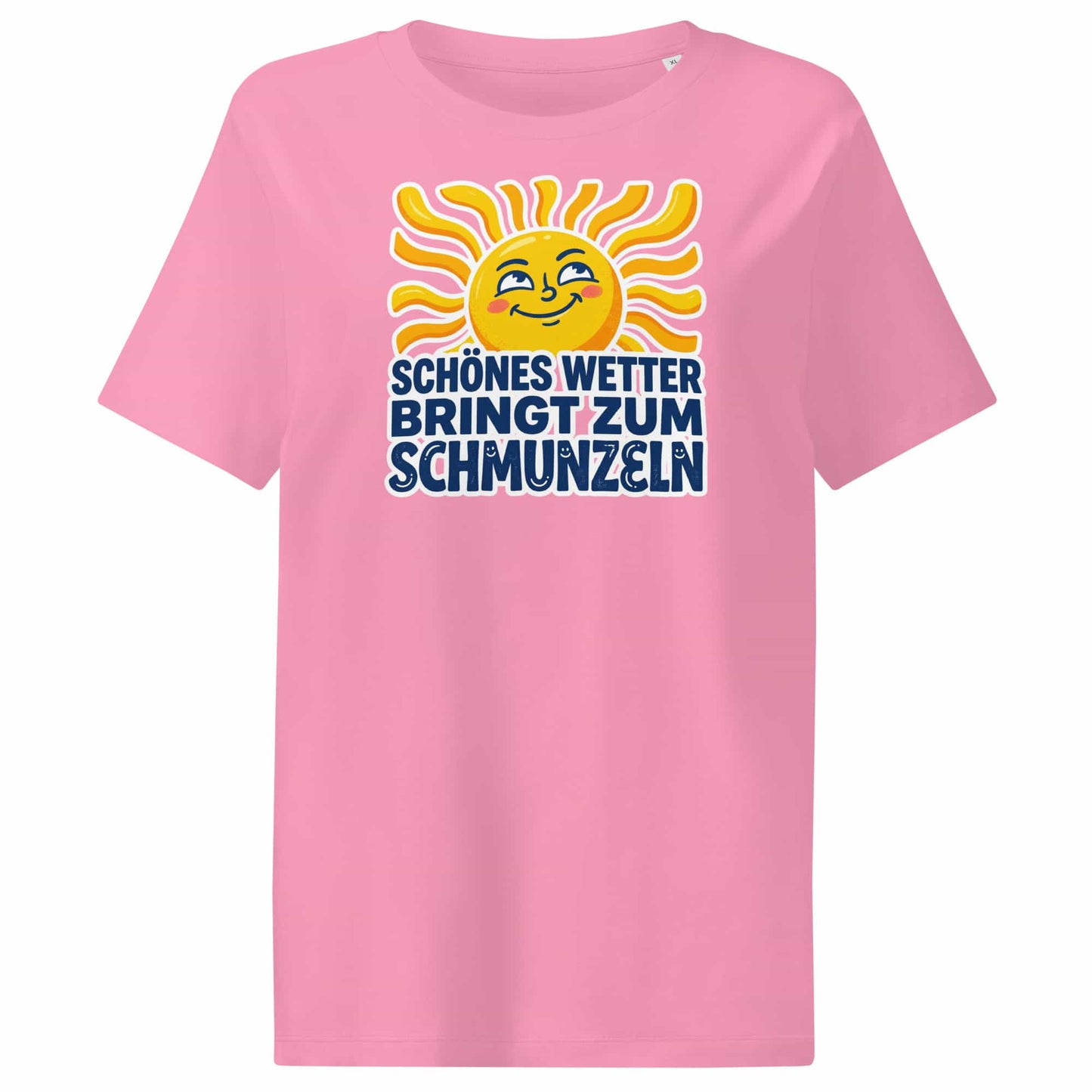 Damen Bio T-Shirt Schönes Wetter in Bubble Pink – 100% Bio-Baumwolle, 180 g/m², GOTS-zertifiziert | TextilRebell