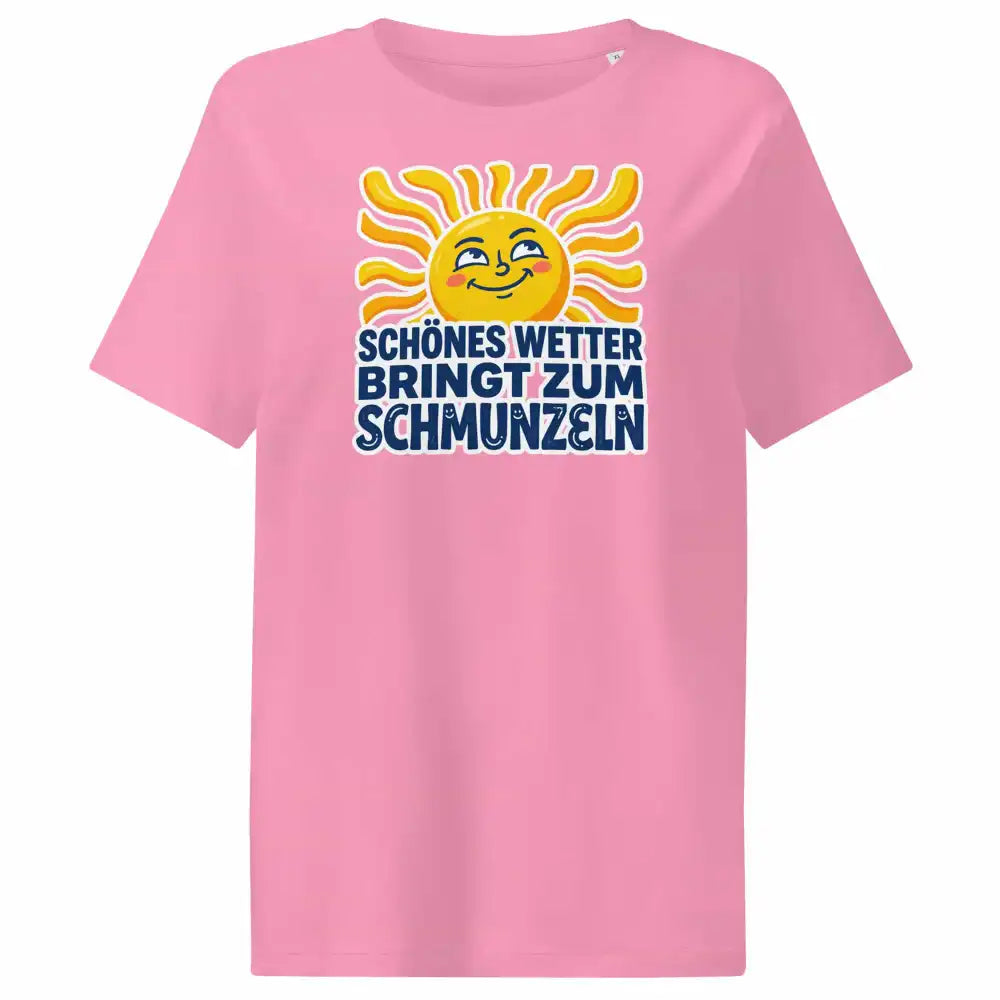 Damen Bio T-Shirt Schönes Wetter in Bubble Pink – 100% Bio-Baumwolle, 180 g/m², GOTS-zertifiziert | TextilRebell