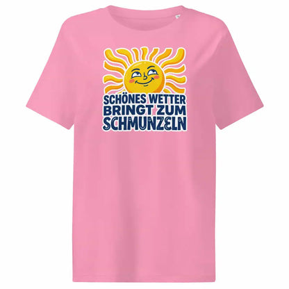 Damen Bio T-Shirt Schönes Wetter in Bubble Pink – 100% Bio-Baumwolle, 180 g/m², GOTS-zertifiziert | TextilRebell