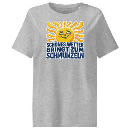 Damen Bio T-Shirt Schönes Wetter in Heather Grau – 100% Bio-Baumwolle, 180 g/m², GOTS-zertifiziert | TextilRebell