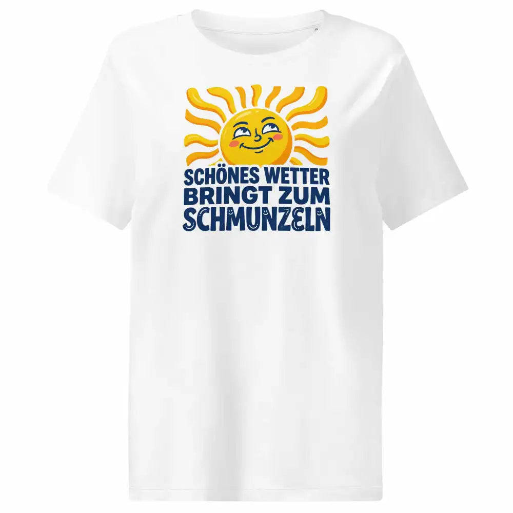 Damen Bio T-Shirt Schönes Wetter in Weiß – 100% Bio-Baumwolle, 180 g/m², GOTS-zertifiziert | TextilRebell