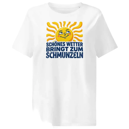 Damen Bio T-Shirt Schönes Wetter in Weiß – 100% Bio-Baumwolle, 180 g/m², GOTS-zertifiziert | TextilRebell
