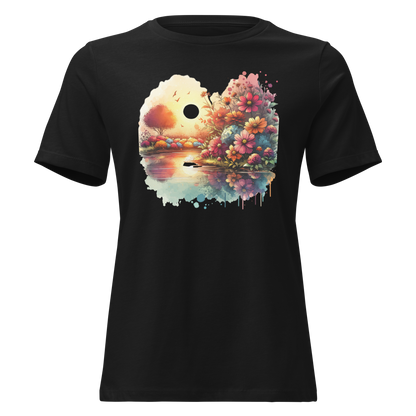 Schwarz: Lockeres Damen Bio T-Shirt See Schwarz von TextilRebell – GOTS-zertifiziert, entspannter Schnitt, nachhaltige Mode