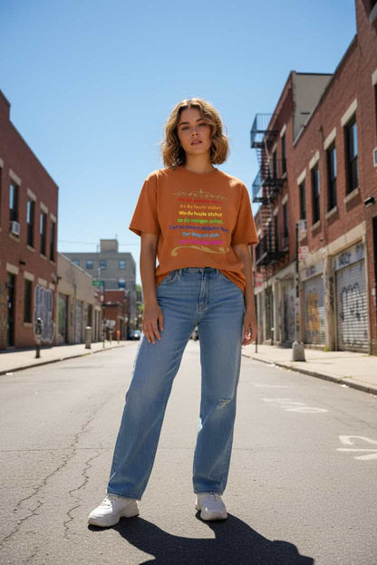 Yam: Damen Bio T-Shirt „Der Weg zum ICH BIN" von TextilRebell – 100% Bio-Baumwolle, GOTS-zertifiziert, stückgefärbt, nachhaltige Streetwear
